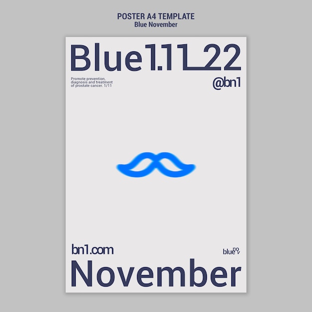 Modelo de novembro de design plano azul