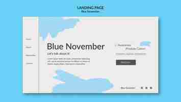 PSD grátis modelo de novembro de design plano azul