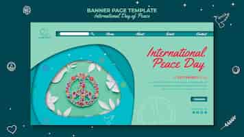 PSD grátis modelo de página de banner do dia internacional da paz