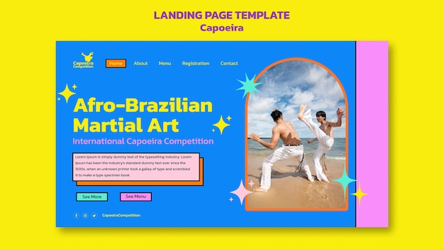 Modelo de página de chegada de competições de capoeira