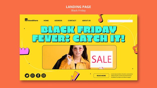 Modelo de página de destino Black Friday