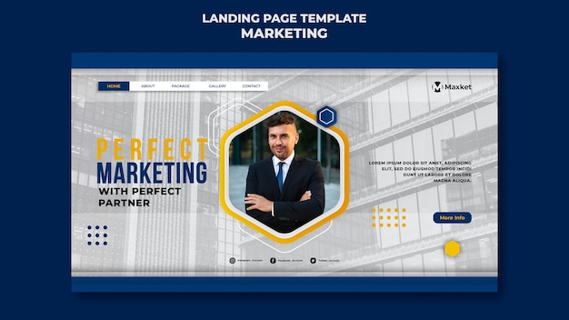 Modelo de página de destino comercial de marketing