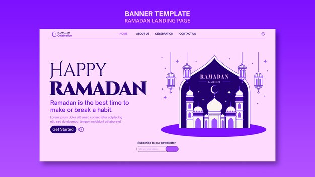 Modelo de página de destino da celebração do Ramadã