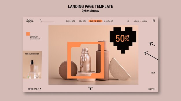 Modelo de página de destino da Cyber Monday