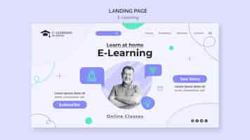 PSD grátis modelo de página de destino da plataforma de e-learning