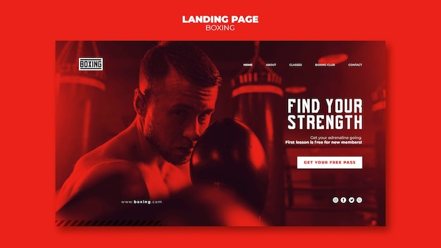 PSD grátis modelo de página de destino de anúncio de boxe