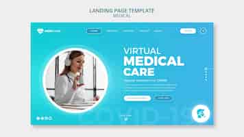 PSD grátis modelo de página de destino de atendimento médico virtual