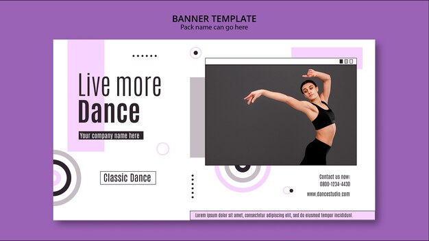 Modelo de página de destino de estúdio de dança de design plano