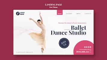PSD grátis modelo de página de destino de estúdio de dança