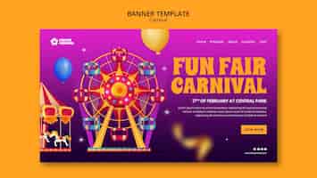 PSD grátis modelo de página de destino de evento de carnaval