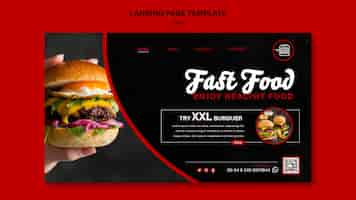PSD grátis modelo de página de destino de fast food