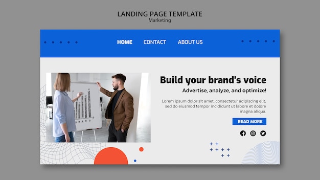 PSD grátis modelo de página de destino de marketing de negócios