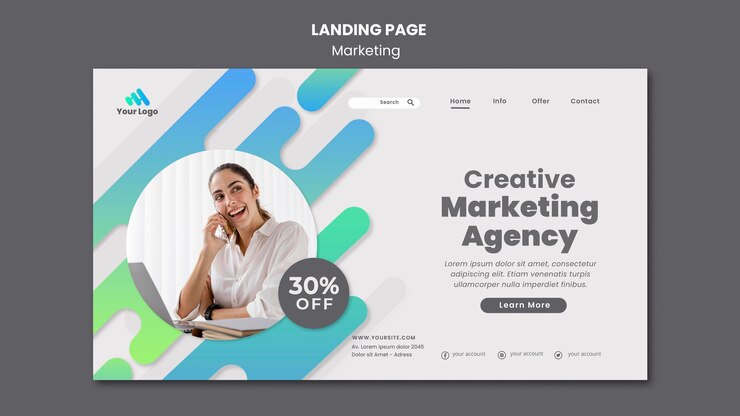 PSD grátis modelo de página de destino de marketing digital