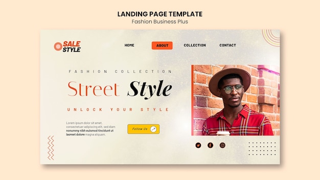 PSD grátis modelo de página de destino de moda e estilo de rua