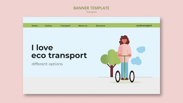 PSD grátis modelo de página de destino de transporte ecológico e ecológico