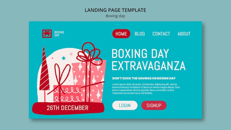 PSD grátis modelo de página de destino do boxing day