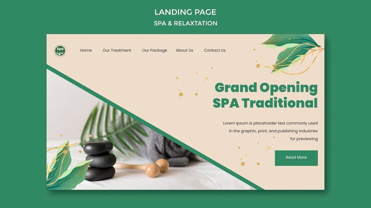 PSD grátis modelo de página de destino do conceito de spa
