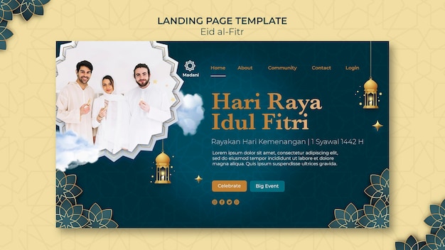 Modelo de página de destino Eid al-fitr