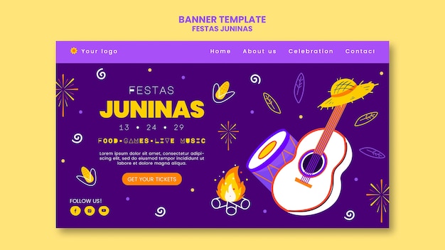Modelo de página de destino festas juninas