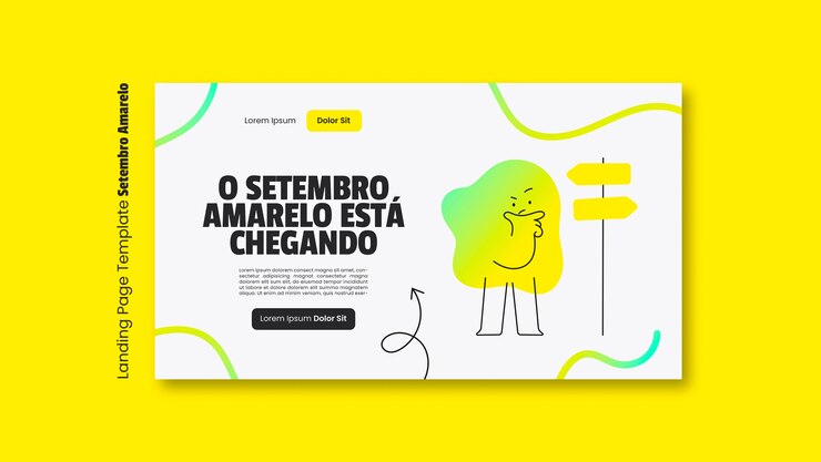 PSD grátis modelo de página de destino para a campanha de conscientização sobre prevenção de suicídio do mês brasileiro