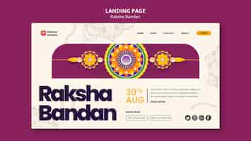 PSD grátis modelo de página de destino para celebração de raksha bandhan