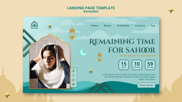 Modelo de página de destino para celebração do ramadã