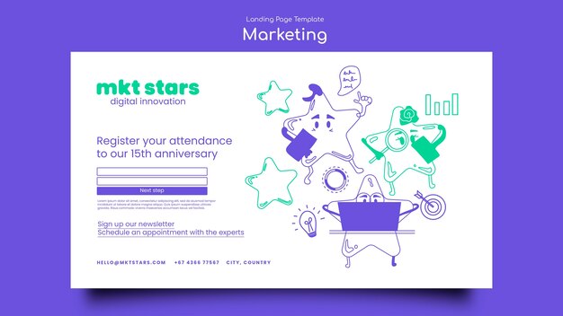 Modelo de página de destino para empresa de marketing