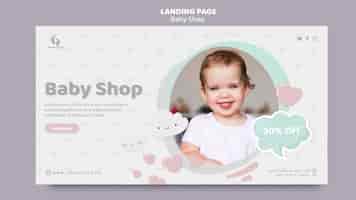 PSD grátis modelo de página de destino para loja de bebês