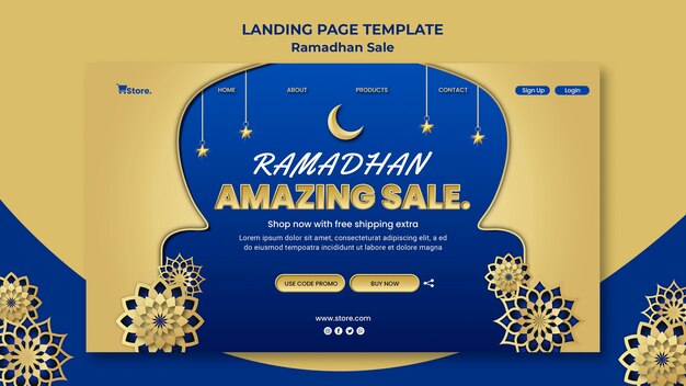 Modelo de página de destino para venda no ramadã