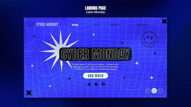 PSD grátis modelo de página de destino para vendas na cyber monday