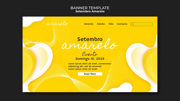 PSD grátis modelo de página de destino setembro amarelo