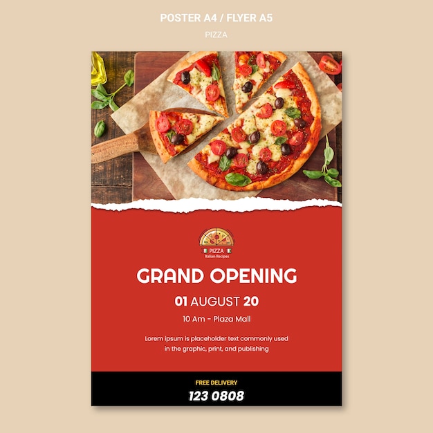 PSD grátis modelo de panfleto de pizzaria