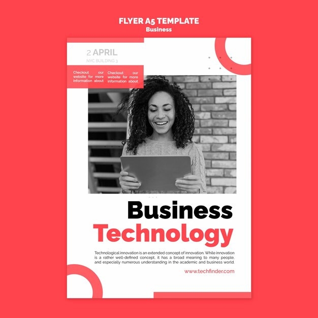 Modelo de panfleto de tecnologia empresarial