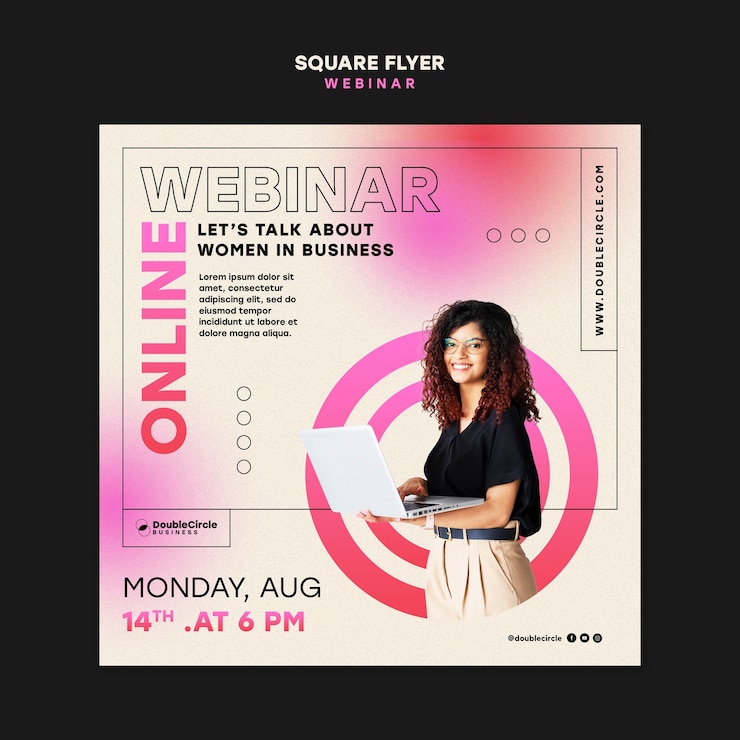 PSD grátis modelo de panfleto quadrado de conferência webinar
