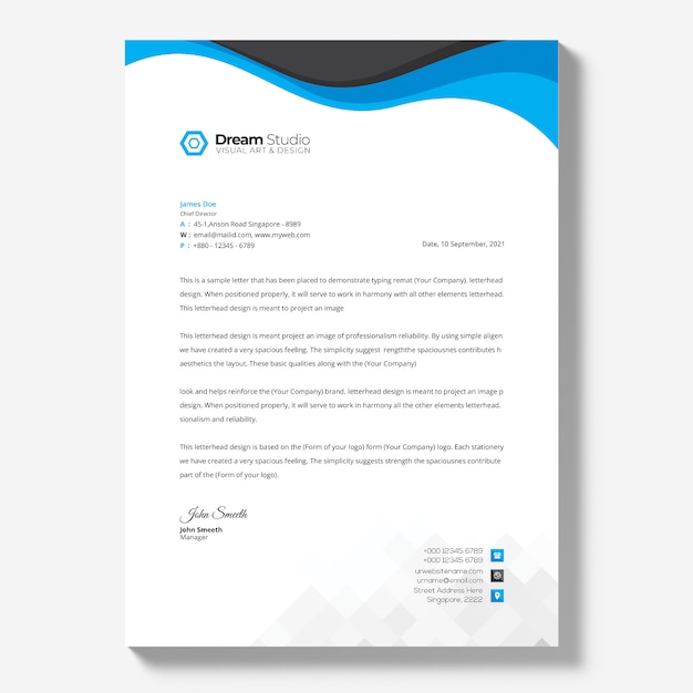 Modelo de papel de carta comercial