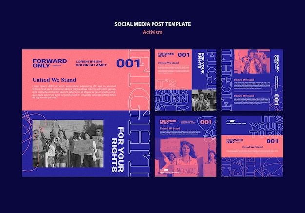 Modelo de postagem de ativismo para mídia social