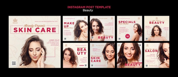 Modelo de postagem de beleza no Instagram