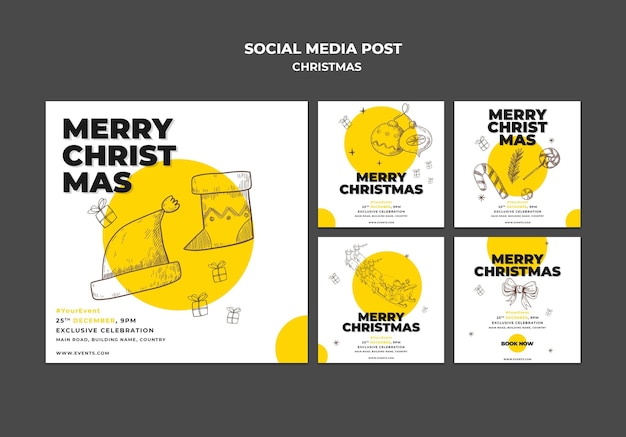 Modelo de postagem de conceito de natal em mídia social