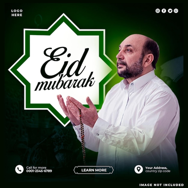 Modelo de postagem de design de mídia social eid mubarak