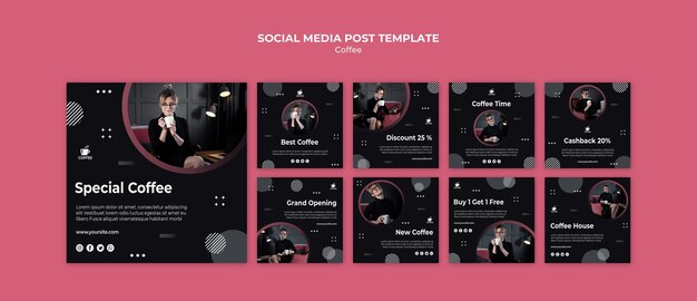 Modelo de postagem de mídia social de café saboroso