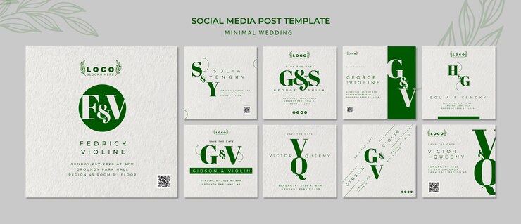 PSD grátis modelo de postagem de mídia social de casamento mínimo