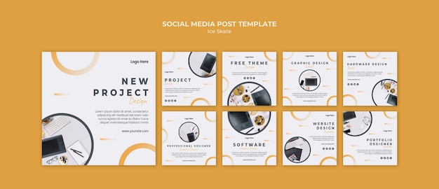 PSD grátis modelo de postagem de mídia social de design gráfico