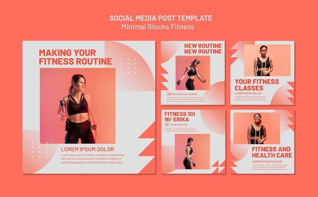 Modelo de postagem de mídia social de fitness