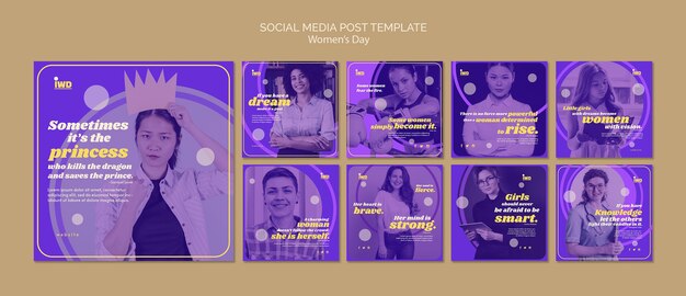 Modelo de postagem de mídia social do Dia da Mulher