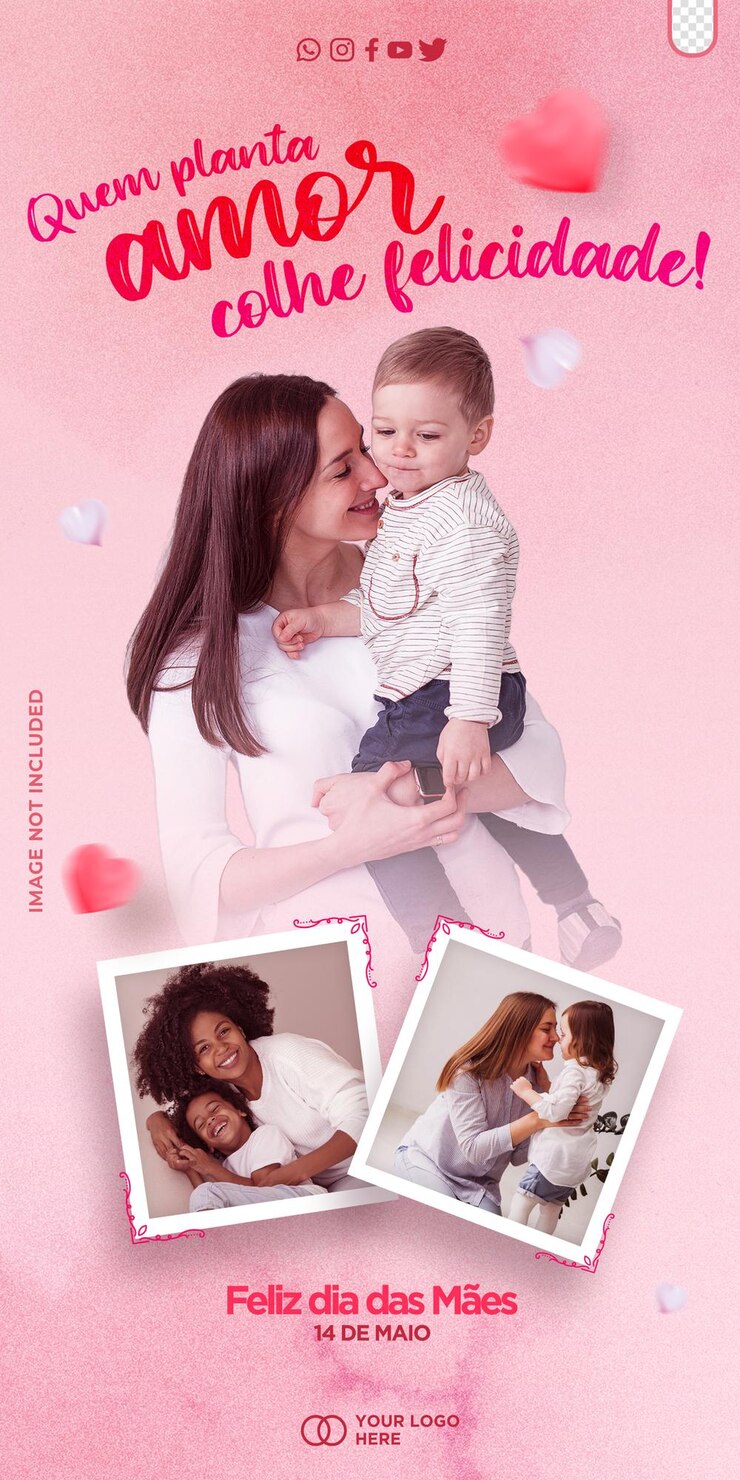 PSD grátis modelo de postagem de mídia social para comemoração do dia das mães dia das mães no brasil