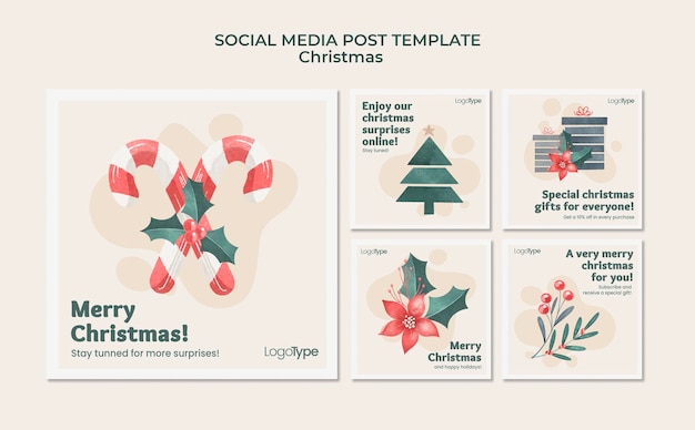 PSD grátis modelo de postagem de mídia social para compras online de natal