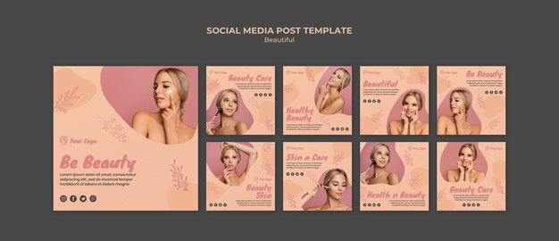 Modelo de postagem de mídias sociais de beleza
