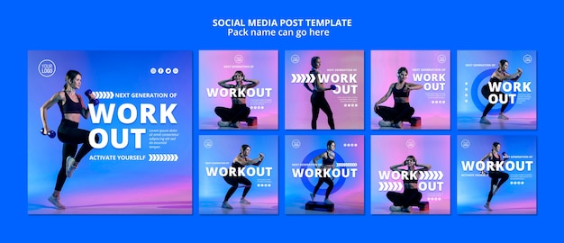 Modelo de postagem de mídias sociais do esporte
