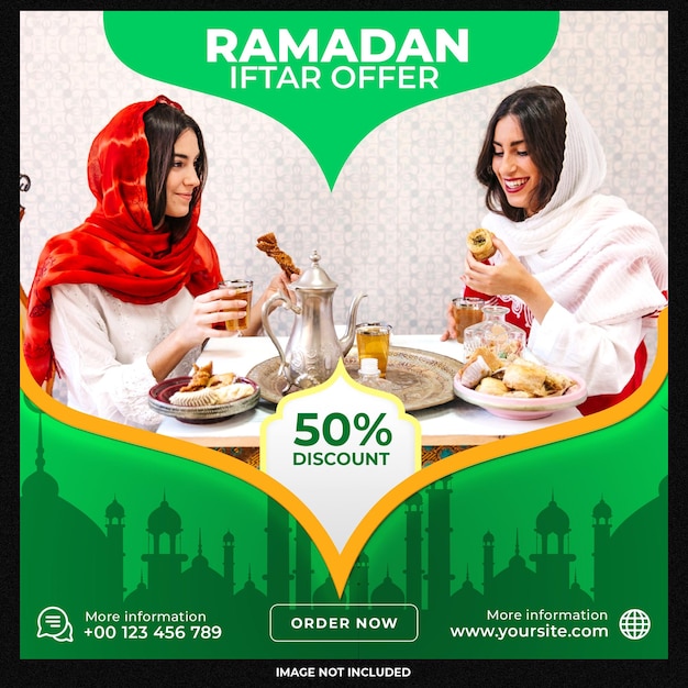 Modelo de postagem de mídias sociais do ramadã