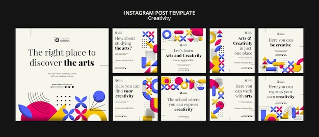 PSD grátis modelo de postagem do instagram de criatividade de design plano